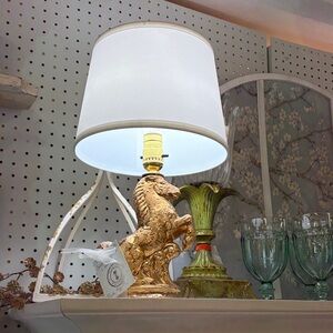 Elegant Gold Horse Table Lamp